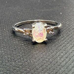Elegant Silver Opal Ring